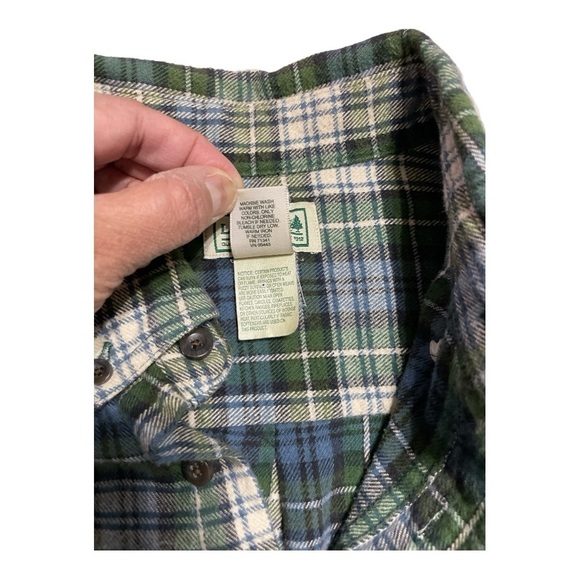 L.L. Bean Plaid Flannel Shirt Mens M-Reg Traditional Fit Outdoor Casual - Picture 4 of 8